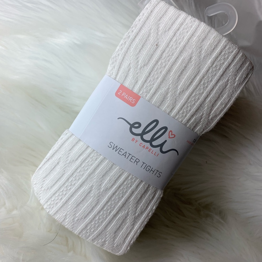 Girls 12-14 Elli by Capellini cable knit tights